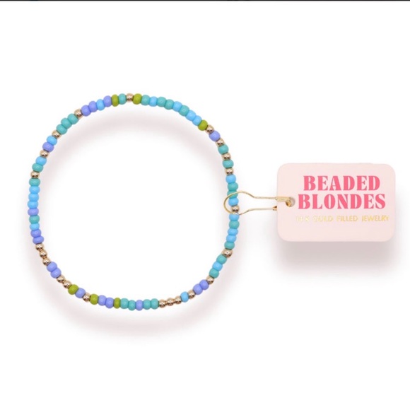 Beaded Blondes Jewelry - BEADED BLONDES Blue & Green Sprinkle Anklet